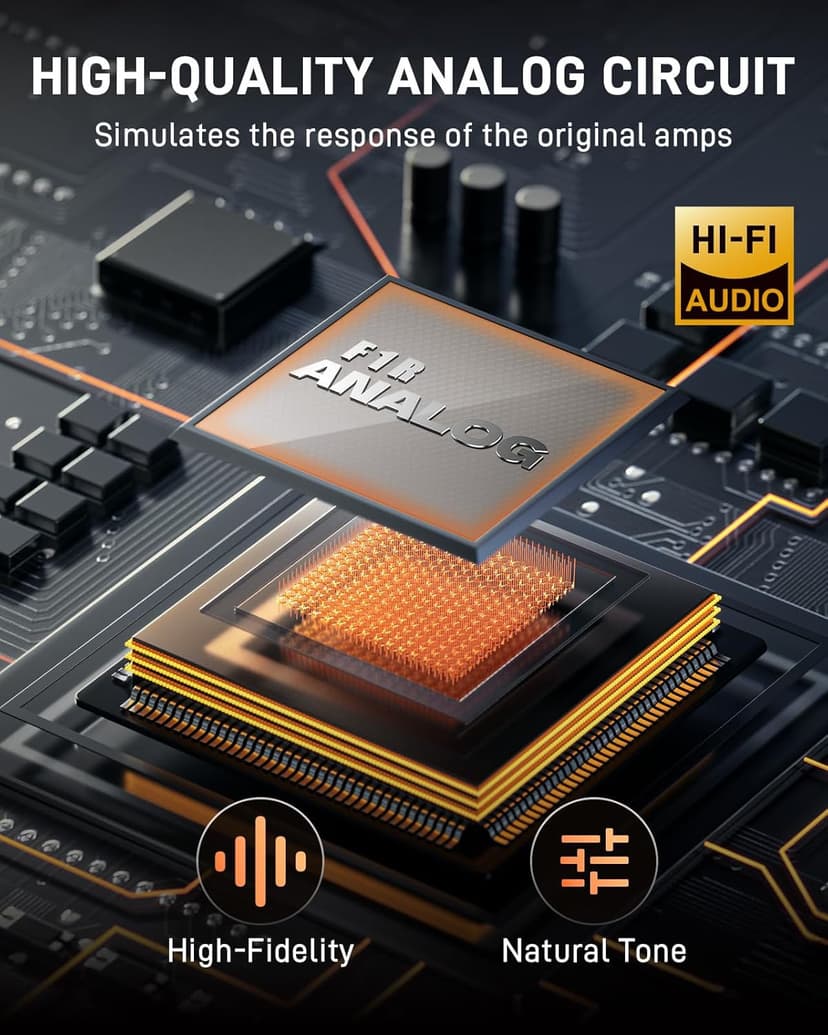 Flatsons F1R Mini Guitar Headphone Amp, Distortion Timbre Electric Guitar Headphone Amplifier with 3.5mm Earbud/AUX Jack, Classic Rock Tone Portable Amp for Silent Practice Indoor Travel Night