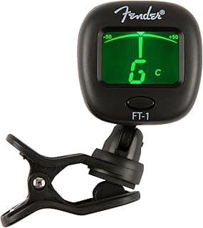 Fender FT-1 Professional Guitar Tuner Clip On, with 1-Year Warranty, Full-Range Chromatic Guitar Tuner with Dual-Rotating Hinges, A4 Calibration