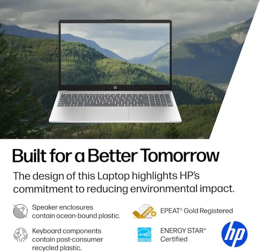 HP 15.6" Laptop with Microsoft 365-1.1TB Storage - 8GB Memory - Intel Inside | Anti-Glare Display, 128GB SSD and 1TB Cloud Storage, 4-Cores CPU, Fast Charge and 12hrs Battery, no Mouse
