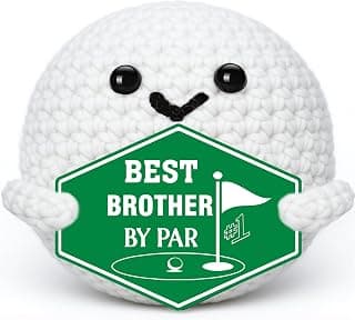 Funny Crochet Golf Ball Gifts for Big Little Bro from Sister Brother Stocking Stuffers Fathers Day, Best Brother by Par Gifts for Brother Christmas from Sister - Birthday Brother Gifts B0GRTVK4D3