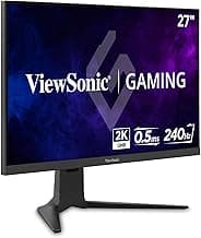 ViewSonic XG2736-2K 27 Inch 1440p Gaming Monitor, IPS with 240Hz and 0.5ms for Pro-Level Gameplay, FreeSync Premium and G-Sync Compatible, Advanced Ergonomics, 65W USB-C, HDMI, and DisplayPort Inputs
