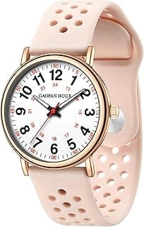 GAOFAN HOUR Waterproof Nurse Watch for Medical Professionals,Doctors Nursing Students Women Men,12/24 Hour Military Time,Luminouse Easy Read Dial,Soft and Breathable Silicone Band