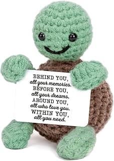 Mini Funny Turtle Graduation Gifts for Her Him College High Middle Elementary School Preschool Kindergarten Christmas Graduation Gifts, 2025 Graduates Handmade Emotional Positive Crochet Turtle