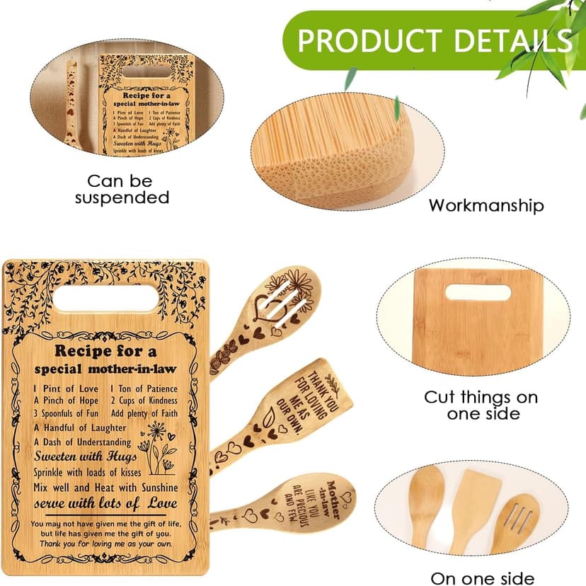 from Daughter Son in Law Best Mother in Law Birthday Christmas Wedding Gift to My Mother in law Cutting Boards Set Great Gifts for Mother in law Mother of the Bride Groom Gifts B0CG3KJ9S8