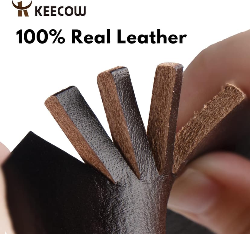 KEECOW Men's 100% Italian Cow Leather Belt Men With Anti-Scratch Buckle,Packed in a Box
