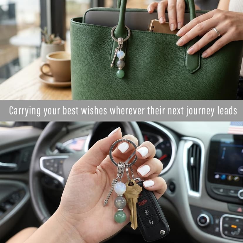 Quietsun Keychain Cute Women Gifts-New Beginnings/Birthday Gifts for Best Friends/Families/Coworkers B0GTZCSP88