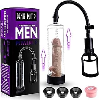 Men's Growth Pump with Strong Suction Vacuum Pump with ED Screen Powerfu Vacuum Pump Inch Enlargement, Adjustable Men Underwear Set Training Tools to Be a Bigger Men GJK513