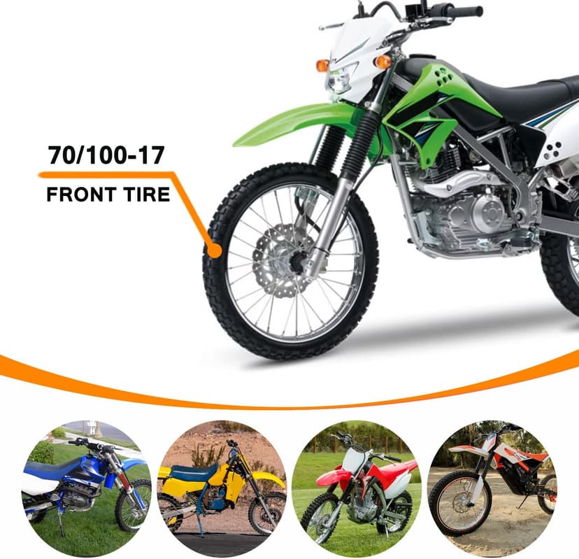HOLATO Front 70/100-17 2.75-17 Inner Tube for 110cc 125cc KLX125 KLX140 KX85 TTR125 YZ80 YZ85 RM80 CT90 DRZ125 TaoTao DB17 Apollo RFZX18 Coolster Dirt Pit Bike Off Road Motocross Heavy Duty 1 Pack