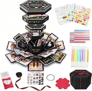 Picture Pop up Love Box Gift, Set with Scrapbooking Accessories Creative Photo, Album Gifts for Anniversary Wedding KOOGEL Explosion Gift Box DIY Exploding Photo Album Preassembled Surprise B07Q3VH41X