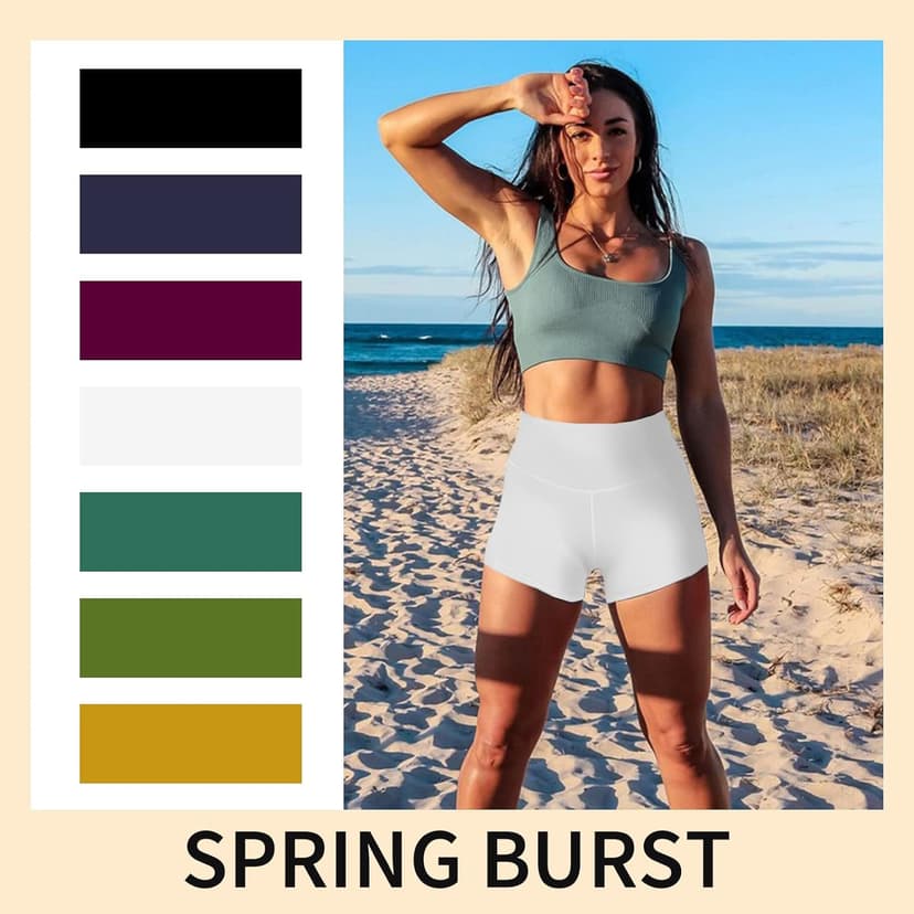 TNNZEET 7 Pack Biker Shorts for Women - 5''/8''/3'' High Waisted Workout Tummy Control Spandex Gym Shorts for Yoga Athletic