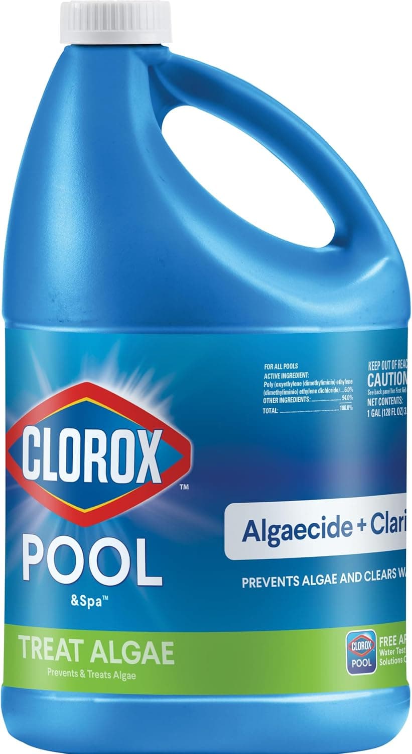 Clorox® Pool&Spa™ Swimming Pool Algaecide and Clarifier, Prevents and Treats Pool Algae, Clears Water, 128 Fl Oz (Pack of 1)