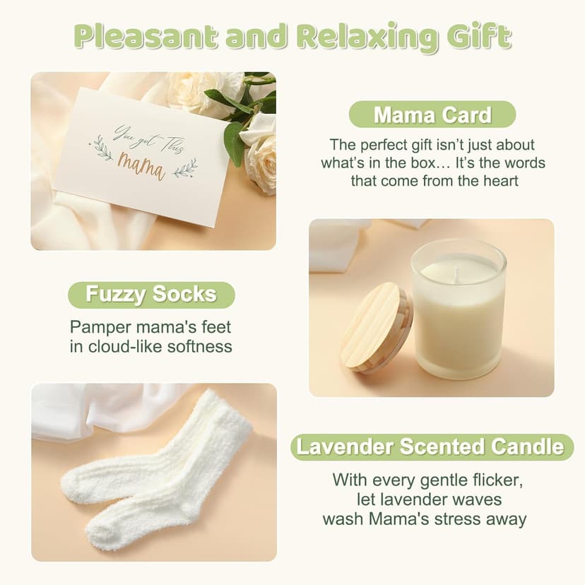 New Mom Gift Basket, Mommy Postpartum Care Package for Expecting & First-Time New Moms, Mom to be, Baby Shower, Gender Reveal & After-Birth Gift Set