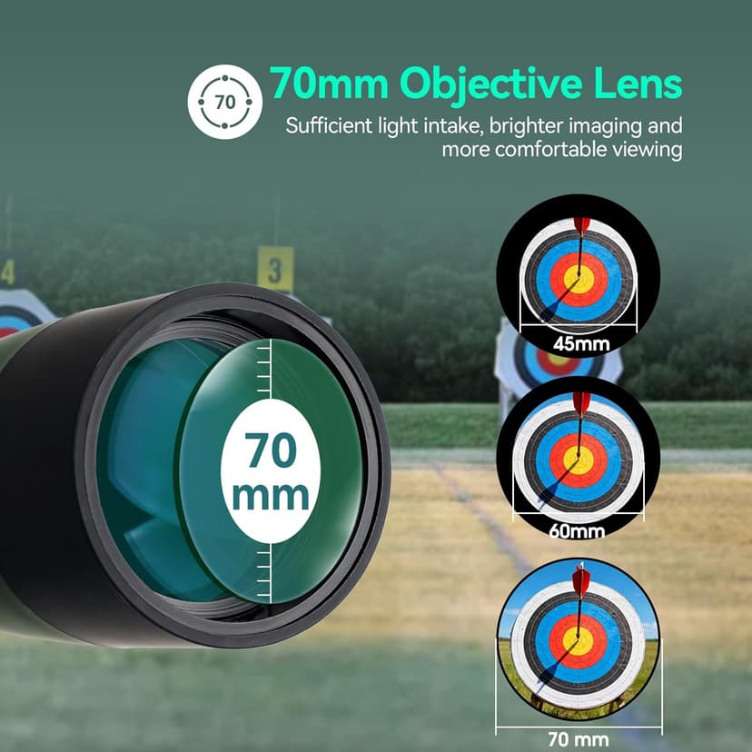 SVBONY SV28 Spotting Scopes with Tripod, Angled 25-75x70mm Spotter Scope with Phone Adapter, Waterproof Fogproof Spotting Scope for Bird Watching, Target Shooting, Wildlife Viewing