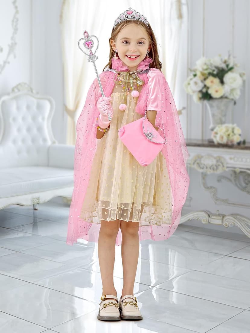 Toddler Dress Up Clothes with Accessories, Princess Toy for Kids Birthday Gift Light Up Princess Dress Up for Girls 3 4 5 6 Years Old B0F1N78G97