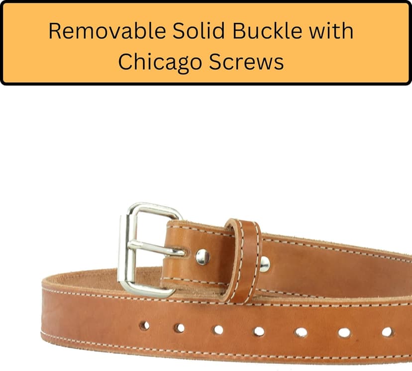 Daltech Force Roughcut® - Concealed Carry CCW Natural Leather Gun Belt 15-17 oz Full Grain Leather Belt