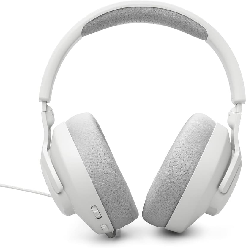 JBL Quantum 100M2 - Wired Over-Ear Gaming Headset with omnidirectional, Detachable mic with Mute Option and Fabric-Covered Memory Foam Ear Cushions, Compatible with All Platforms (White)