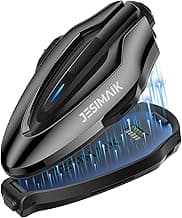 JESIMAIK Motorcycle Helmet Bluetooth Headset, 10-Rider Mesh Helmet Communication System, Anti-Theft Magnet Mount, 23H Battery Life, Glove-Friendly Anti-mistouch Intercom, Music Sharing, Black,(1 Pack)