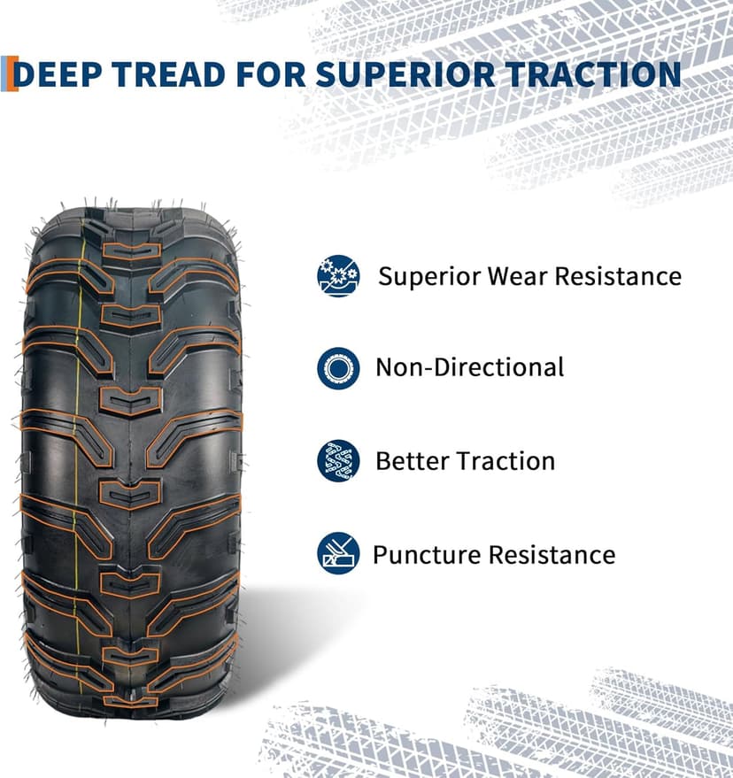 Garvee 2 Pack 24x10-11 ATV UTV Tires 4-Ply All-Terrain Tubeless Tires for Daily Work, Hunting & Recreational Riding on ATV, UTV, Quad and 4 Wheeler