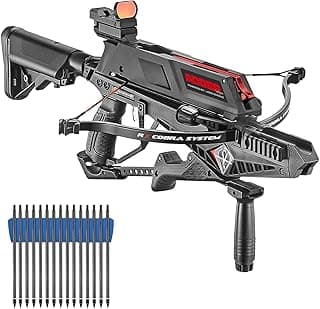EK Archery Repeating Adder Crossbow 130 lb Cross Bow with 5 Shot auto-loading Magazine Includes 15 Carbon Arrows Bolts. Urban Preppers, Bushcraft, Home Defense, Target Shooters, Small Game Bow Hunting