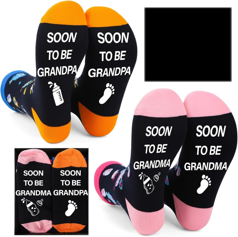New Parent Grandparent Socks First Time New Mom Dad Grandma Grandpa to be Christmas Mother's Father's Day Gift