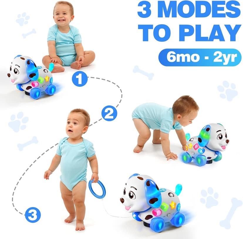 HumorPlay Musical Puppy Baby Toy 6-12-18 Month, Crawling & Walking Toys for 1 Year Old Boy Girl Gifts, Birthday Gift for 1 Year Old Boy Toy, Bilingual Infant Present for 6 7 8 9 10 Month B0DLFV6YPR