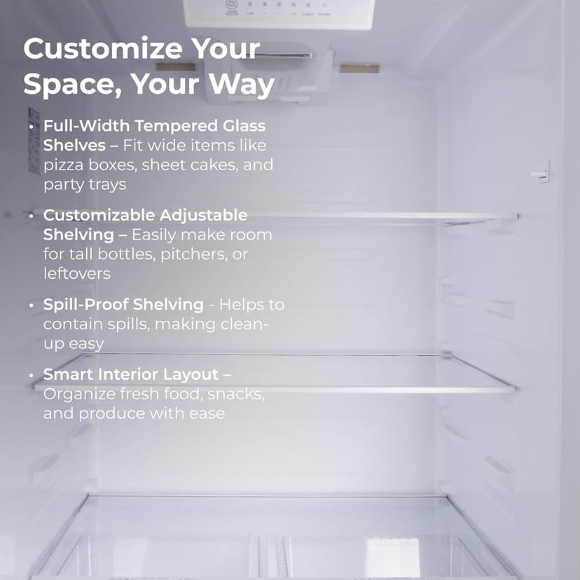 Kenmore 30" Top Mount Refrigerator with Freezer - Adjustable Shelving, Humidity-Controlled Crispers, LED Lighting, ENERGY STAR Certified, Garage Ready, 20.2 cu. ft. Capacity - White