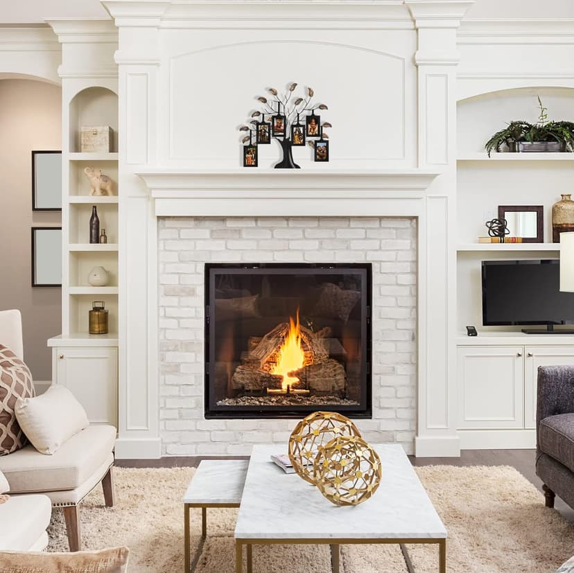 Americanflat Family Tree Picture Frame - Includes 6 Hanging 2x3 Picture Frames - Adjustable Ribbon Tassels - Ideal as Mother’s Day Gifts, Birthday Gifts, or Christmas Decor - Black and Bronze