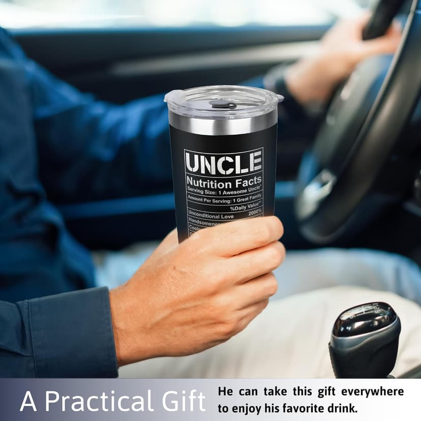 Gifts for Uncle from Niece, Nephew - Uncle Gifts - Fathers Day Gift - Father's Day, Birthday, Christmas Funny Gift for Men Him from Niece, Nephew, Kids - 20 Oz Stainless Steel Coffee Tumbler