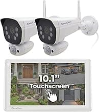 CasaCam Wireless Security Camera System | 10.1” Touchscreen Monitor, 2 2K Floodlight Cameras | Indoor/Outdoor, No Monthly Fees, AI Detection, Two-Way Talk, 64GB SD, GuardianCam Pro VS6102