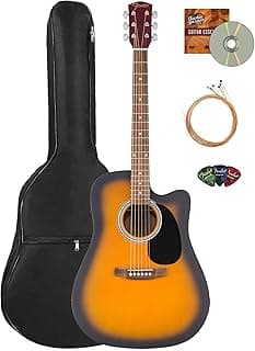 Fender FA Series Dreadnought Acoustic-Electric Guitar - 2-Color Sunburst Bundle with Gig Bag, Strings, Picks, and Austin Bazaar Instructional DVD