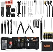 68Pcs 3D Printer Tools Kit with Storage Case, 3D Printer Accessories - Deburring Tool, 3D Printer Removing Scrapers, Metal Files, Brushes, Hand Drill, Tweezers, for Bambu Lab, Ender 3, Kobra, etc.