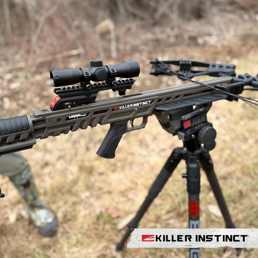 Killer Instinct LTL 405HD Crossbow Bundle, 405 FPS Compact Crossbow with Lumix 4x32 Scope, Anti Dry Fire Safety, Rope Cocker and 2 Carbon Bolts, Hunting Crossbow Kit