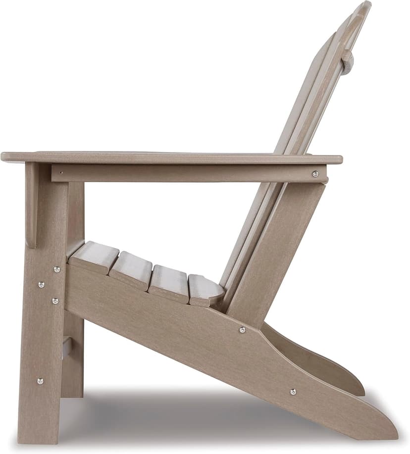 Signature Design by Ashley Sundown Treasure Outdoor Patio HDPE Adirondack Chair, Light Brown