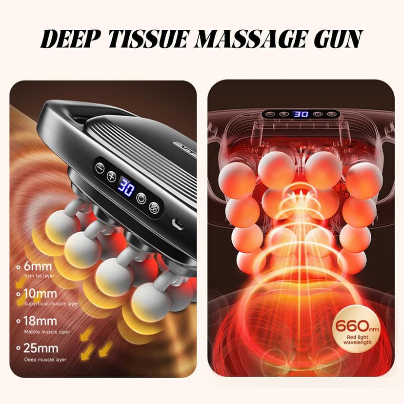 16 massage heads provide wide coverage with adjustable intensity for a comfortable massage at home or office. 16 Head Back Massager, Deep Tissue Massager for Back and Shoulders B0GPWNV85F