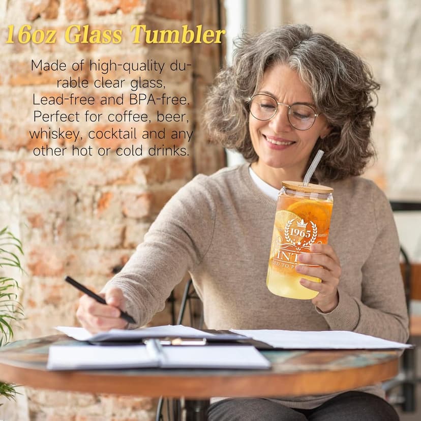 60th Birthday Gifts for Her Women, Cool Gifts for 60 Year Old Woman, Sixty Birthday Tote Bag Glass Cup Candle Gift Basket Ideas Daughter Mom Sister Friend Wife Coworkers