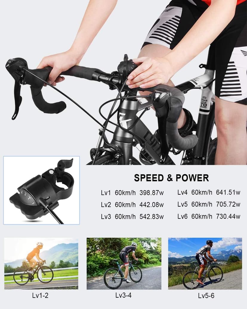 Bike Trainer, Magnetic Bicycle Stationary Stand for Indoor Exercise Riding, 26-29" & 700C Wheels, Quick Release Skewer & Front Wheel Riser Block Included