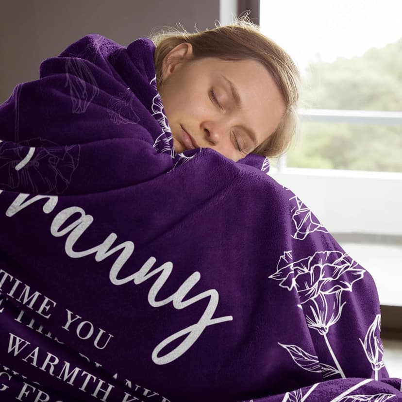 Gifts for Granny, Grandma Birthday Gift from Grandkids, to My Granny Grandma Throw Blanket for Christmas GiltGlimmer Granny Gifts for Grandma, Granny Floral Blanket 50" x 60" B0DHSP946G