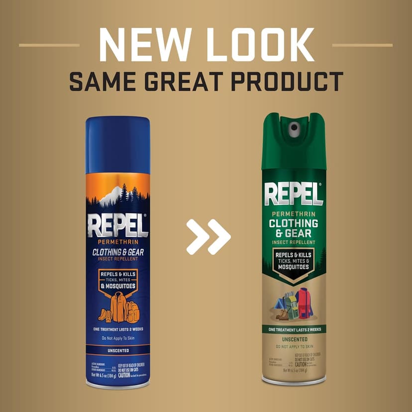Repel Permethrin Clothing & Gear Insect Repellent, Use on Outdoor Gear, Tents and Sleeping Bags, Repels Mosquitoes, Ticks, Mites, (Aerosol Spray) 6.5 fl Ounce