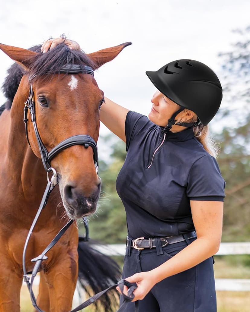 Horse Riding Helmet for Adult：Adjustable Equestrian Helmet with Ventilation for Men & Women - Lightweight Safety Headgear for Outdoor Riding (Fits 22"-24" / 56-61cm)