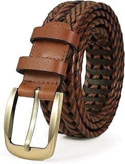 BELTROAD Braided Leather Belt for Men Casual Jeans Golf, Men's Leather Woven Alloy Buckle Hand Braided Belts Gift for Men