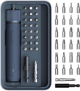 1/4'' Hex, Magnetic Lid, 1500mAh Rechargeable, LED Light, Ideal for Furniture Assembly, Home Improvement, and Garage Projects HOTO 25-Piece Upgraded Electric Screwdriver Kit, Cordless Screwdriver B0BLMQ8BXB