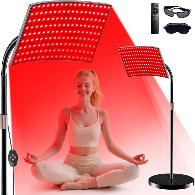 Red Light Therapy for Body Face Infrared Light Therapy for Body with 660nm & 850nm Near Infrared LED Red Light Therapy Panel at Home Protective Glasses for Home Use, Gift for Women Girl B0FH6FN9ZL