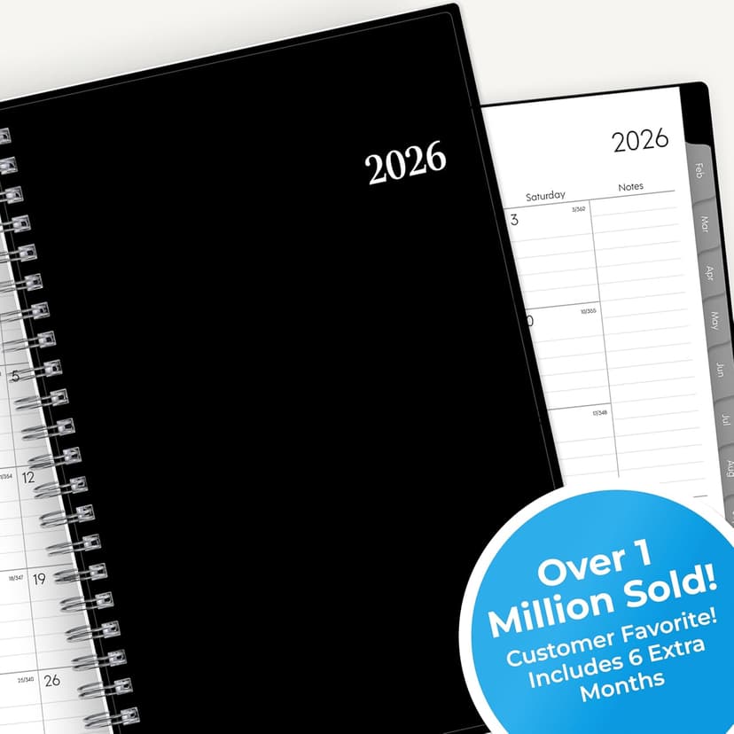 Blue Sky 2026 Weekly and Monthly Planner Calendar, Includes January 2026 - December 2026, 5" x 8", Flexible Cover, Wirebound, Laminated Tabs, Enterprise
