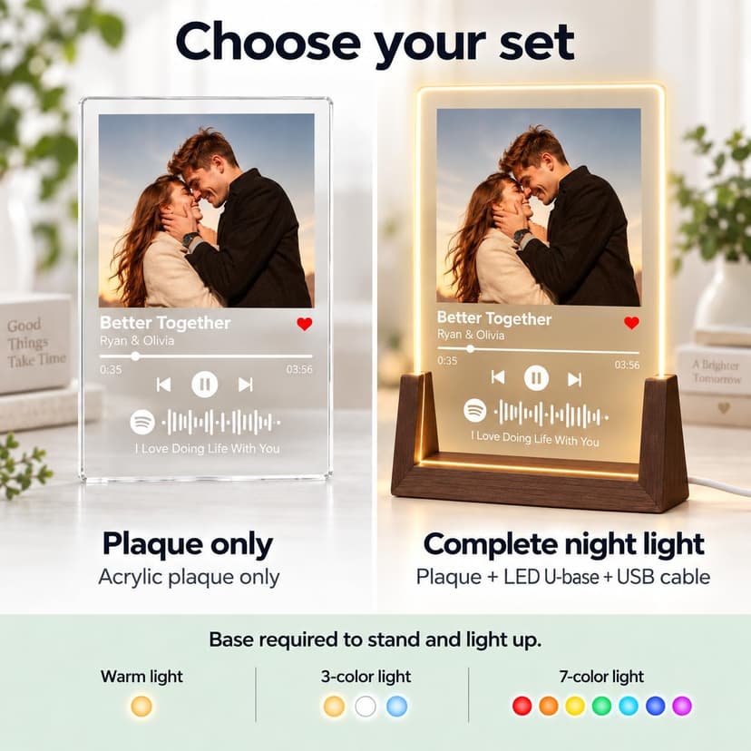 Custom Spotify Plaque, Personalized Acrylic Song Plaque with Photo, Custom Music Picture Frame, Customized Gifts for Boyfriend Girlfriend Husband Wife B0GY8ZQG4P