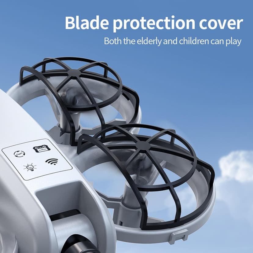 K100 Mini Drone with Screen Controller with SD Card, Two-batteries, Optical Flow Positioning, All-round Protection for Flight Paddles, Suitable for Beginner. (2 batteries - Black)