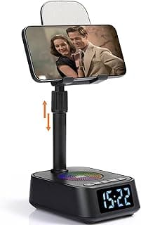 Gifts for Men Women, Adjustable Phone Stand Bluetooth Speaker, Birthday Gifts Him Husband, Phone Holder for Kitchen Desk Bedroom, Cool Tech Gadget for Dad Mom Boyfriend, Christmas Ideal