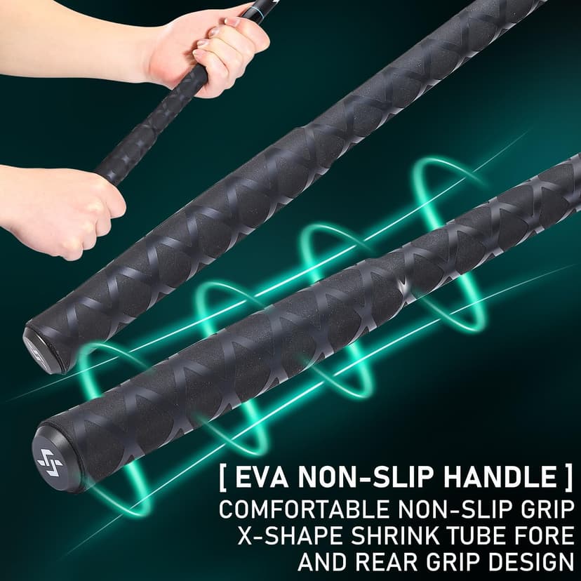 Sougayilang Spinning Fishing Rod, 3-Piece, Carbon Catfish Rod with EVA Comfortable Handle for Catfish and Carp Fishing, Medium/Heavy Power, 9'0"/10'0"/11'0"