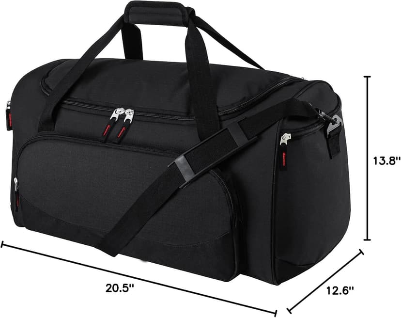 uarition Gym Bag for Men - 55L Black Durable Large Duffle Bag for Travel, Workout, Fitness & Sport