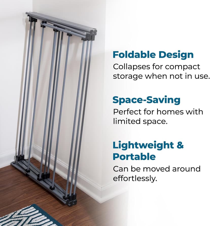 Honey-Can-Do Collapsible Laundry Drying Rack, Sturdy Steel, Foldable & Portable Clothes Drying Rack, Space-Saving Design, Indoor & Outdoor Drying, Ideal for Laundry Room 50lb Capacity, Silver