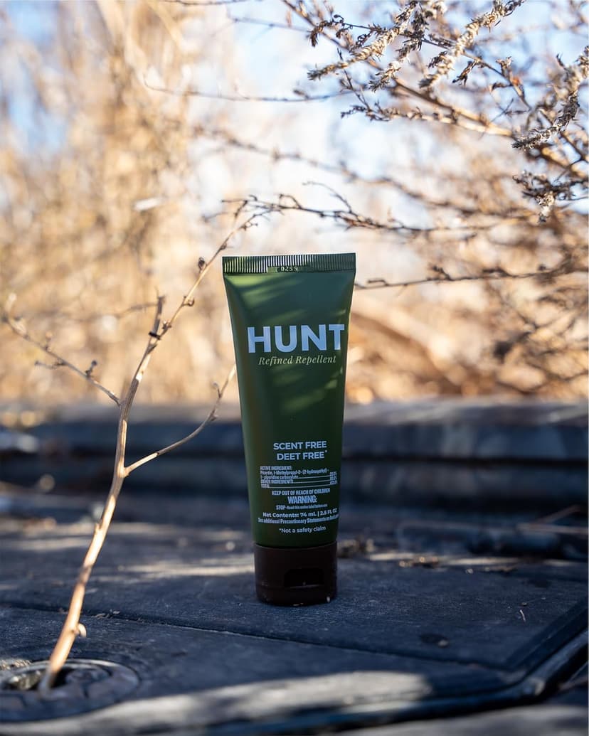 Hunt Insect Repellent Lotion, DEET-Free, Scent-Free, 20% Picaridin, 14-Hour Protection, Non-Greasy, Gun-Safe, Equipment-Safe